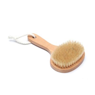 China All Body Convenience Professional Natural Boar Bristle Spot Dry Cellulite Brush With Beech Wood Handle for sale