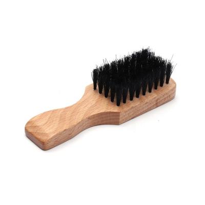 China Portable Mens Facial Care Latest Boar Hair Straighten Travel Beard Brush With Beech Wood Handle for sale