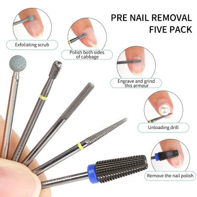 China New Carbide Nail Manicure Tungsten Clean Polishing Tool Kit Cuticle Drill Nail Bit Sets Case Can Custom Private Label for sale