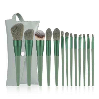 China Angular Blush Reading Brush 2021 Hot New Green 13pcs High Quality From Factory Wholesale Price Sale for sale