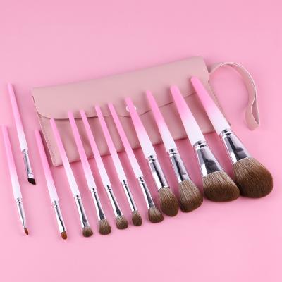 China Angular blush high quality custom private label 12 pcs makeup brush cosmetics makeup brush set logo wholesale for sale