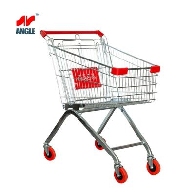 China 2021 Durable Metal And Plastic Shopping Trolley For Supermarket Equipment Hand Metal Grocery Carts With Wheels for sale