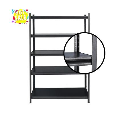 China Shelving Storage More Durable And Stronger Black Boltless Storage Rack With Inner Hole Column for sale