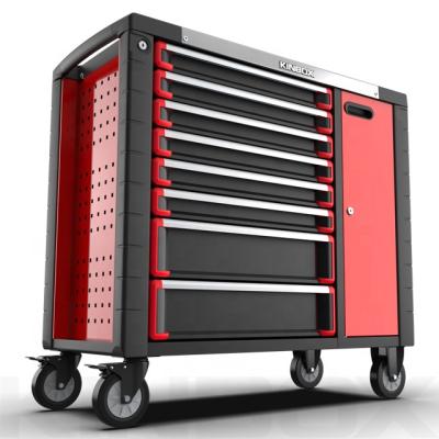 China Durable Ningbo Kinbox 8 Drawer 38 Inch Metal Worktop Tool Box With One Door Single Storage Cabinet for sale