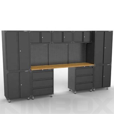 China Easily Assembled Kinbox 13 Piece Furniture Storage Cabinet Garage with Magnetic Latches for Home Use for sale