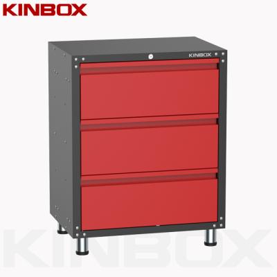 China Easily Assembled Kinbox Base Garage Unit 3-Drawer Tool Box with Drawer for Home Garage DIY for sale