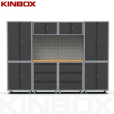 China Easily Assembled Kinbox 11 Pieces Side Organization Tool Rolling Garage Cabinet for Home Garage for sale