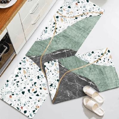 China Modern Design 3d Anti-slip Mat Washable Customized Area Kitchen Rug Geometric Door Mat for sale