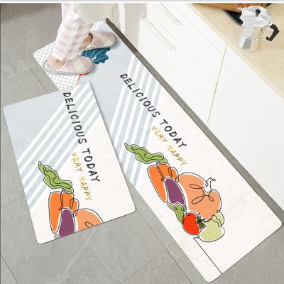 China Washable Colorful 3d Printed Fruit Pattern For Custom Design Kitchen Floor Mat for sale