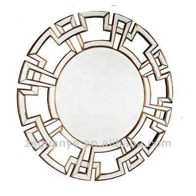 China Hot Selling Handmade Minimalist Guanye Antique Hewn Mirror French Design Style Decorative Wall Mirror - Horizontal Glass XGJ014 for sale