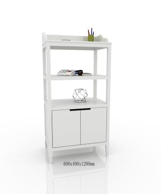 China White Storage Bookcase With 2 Door Children Book Case MDF for sale