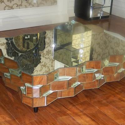 China Modern clear glass coffee table for sale