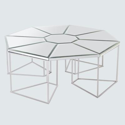 China Factory direct wholesale simple transparent single glass table fashion single coffee table for sale