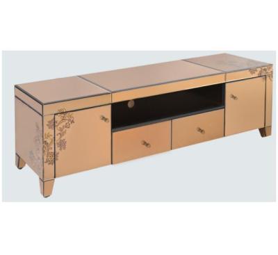 China Decorative Modern Gold Tea TV Set Cabinet for sale