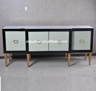 China Durable Modern Hallway White Mirror Buffet Serving Cabinet With Wood Leg for sale