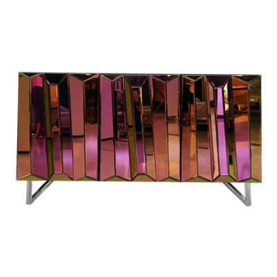 China discolored & Modern Hot Selling Handmade Furniture Multiple Color Dining Room Sideboard Cabinet Mirrored Messy Sideboard for sale