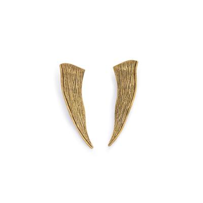 China Fashion Large Brass Metal Bark Earrings Wood Components African Women Earring for sale