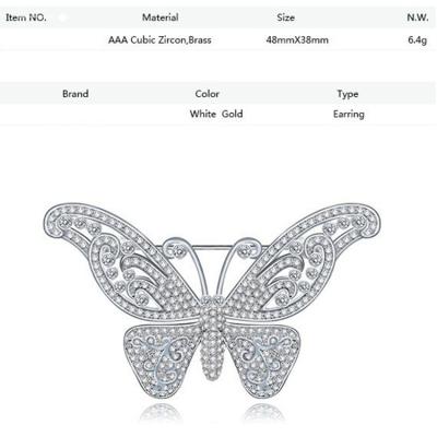 China ALLOY Luoyang Mannequins Sweater Accessories CZ Micro Paved Women Jewelry Animal Butterfly Brooches for sale