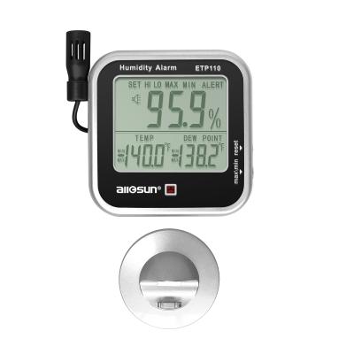 China ALLOSUN ETP110A Digital Bath Thermometers Thermo-Hygrometer with Temperature Alarm and Remote Probe Monitor / Humidity / Dew Point Meter for sale