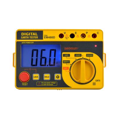 China allosun EM480D Digital Earth Tester Grounding Resistance Electrical Device Ground Voltage Tester Lighting Protection EM480D for sale