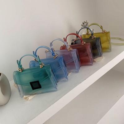 China Lady Handbag 2020 Popular New Waterproof Women Jelly Bag Jelly Handbag Fashion Small Square Bag for sale