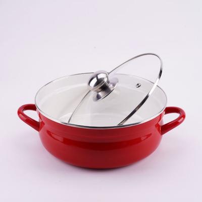 China Sustainable Cooking Tool Enamel Red Teaa 1/4 Pot South African Pot for sale