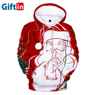 China New Design Anti-wrinkle Full Printing Sublimation 3D Cartoon Ugly Christmas Hoodies Jumper Christmas Hoodies for sale