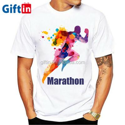 China Custom Made Simple Gym Max Dry Fit All Over Fresh Marathon Quality Custom Anti Shrink Mens Printing Running T-Shirt for sale