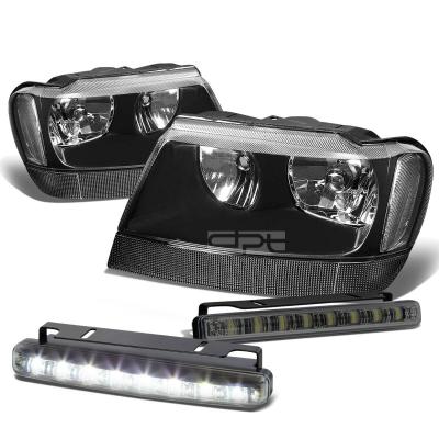 China BLACK HEAD+SIGNAL+SMOKE LED FOG LIGHT HOUSING KIT FOR 99-04 GRAND CHEROKEE 55155552AI 55155553AI Grand Cherokee for sale