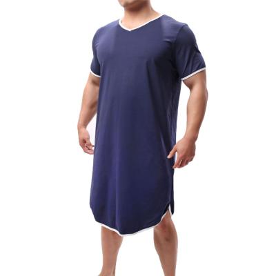 China QUICK DRY Sleepwear for Sleeping Big Sleeping Ice Silk Large Comfortable Short Nightgown Summer Mens Nightgown Silk Loose Nightgowns for sale