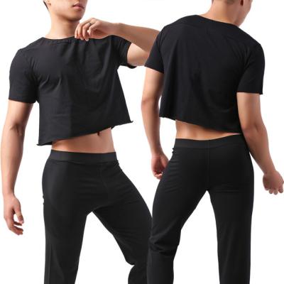 China Men's Breathable Workout Set Cropped Tank Top Long Pants Plain Loungewear Gym Tracksuit Male Gym Outfits for sale