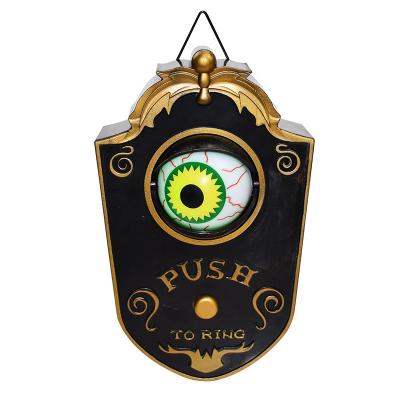 China Halloween Thanksgiving One Door Bell Halloween Light And Eyed Electric Horror Sound Hanging Ghost Festival Toy Bar KT Ghost House Trick Props for sale