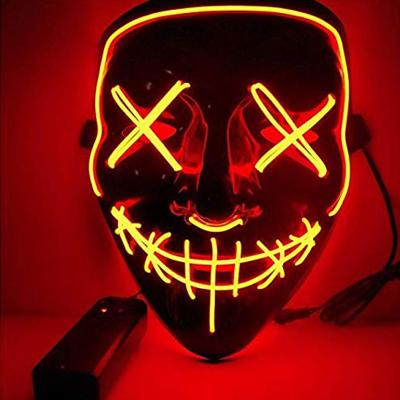 China Fun Halloween EL Wire Mask Black Background Cold Light Mask Led Mask for sale