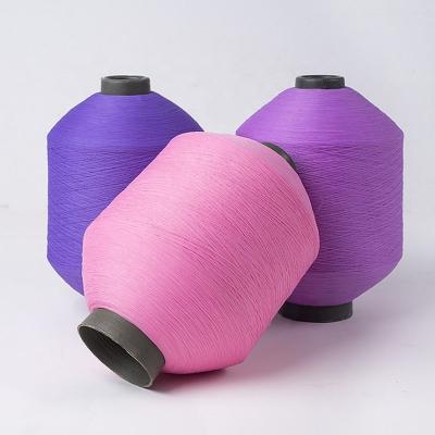 China Sustainable Dope Dyed Polyester Yarn 75D/2 Nylon Like Yarn For Knitting for sale