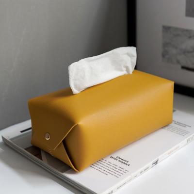 China CLASSIC Nordic Leather Household Tissue Box Single Morocco Paper Box for sale