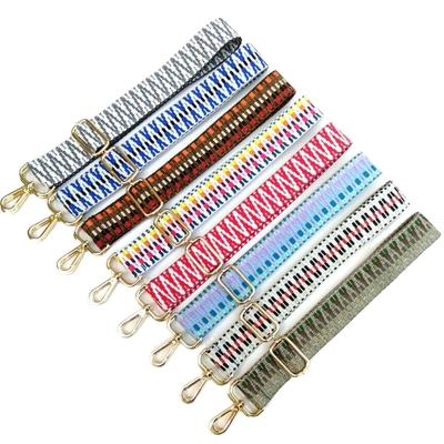 China Custom Woven Bag Accessories Luggage Strap Durable Canvas Printed Wallet Strap Logo Bag Strap for sale