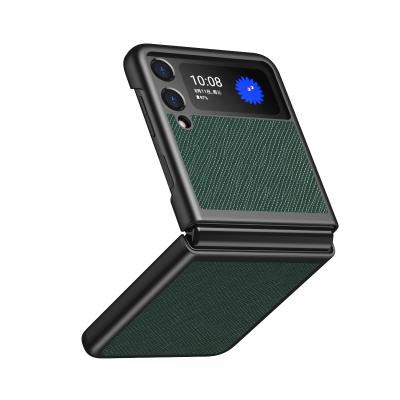 China DIAL Cross Texture Flip Phone Case Galaxy Z Shockproof 3 Leather Phone Case For Samsung for sale