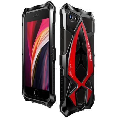 China Case LUPHIE Half-wrapped Metal Armor Rosdster Phone Case For iPhone 8 iPhone SE 2020 for sale