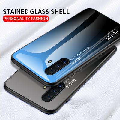 China Colorful Gradient Style Tempered Glass Phone Case Half-wrapped Cell Phone Cover For Vivo V17Pro V17 X30 X30 pro for sale