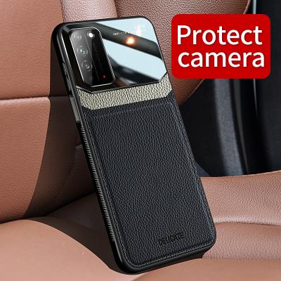 China Full Protection PC Grainy Leather Comfortable Hand Feeling Hybrid Shock Phone Case For Huawei Honor X10 for sale