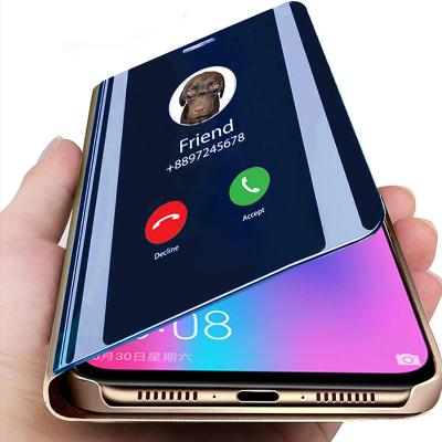 China Electroplating Mirror Smart Flip Case Sleep Flip Phone Case for Samsung Galaxy S20FE for sale