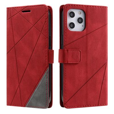 China Shockproof Splice Pattern Flip Case For OPPO A53 A53S A74 PU Card Slot Leather Cover For OPPO Reno 6 6Pro for sale