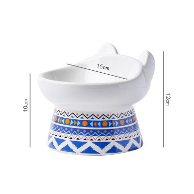 China Factory Wholesale Sales Shape Pets Ceramic Feeding Bowl Viable Ceramic Neck Guard Cats Drinking Bowl For E-commerce Store for sale