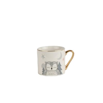 China Color glaze with gold hot fashion 320ml ceramic mug with hand painted gold for sale