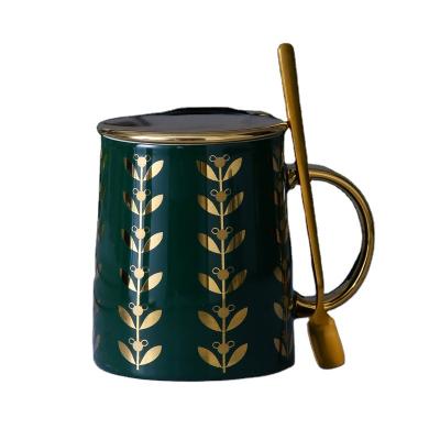 China Good Quality Good Price Viable Porcelain Coffee Mug With Gold Design For Graduation Present for sale