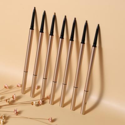 China 7color waterproof 2 in 1 double thin main automatic rotating waterproof eyebrow pencil private label eyebrow pencil for sale