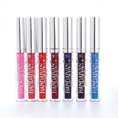 China Waterproof 7 Colors Glitter Lip Gloss Matte Lip Gloss Lip Cup Diamond Pearl Lip Gloss for sale