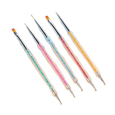 China Personal Care 5 PCS Nail Art Tools Wholesale Nail Liner Double Brush and Manicure Art Dotting Pens for Acrylic Nail Home Salon for sale