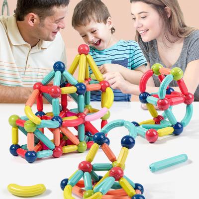 China 36PCS Building Toy Kids Educational Magnetic Building Blocks Set Steam Toys DIY 3D Developmental Magnetic Stick With Ball Building Toy for sale