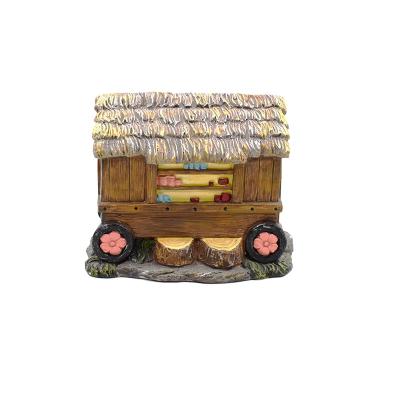 China China Design Pretty Hot Dog Food Cart Statue Ice Cream Trucks Food Cart Statue Resin Home Decor Figure for sale